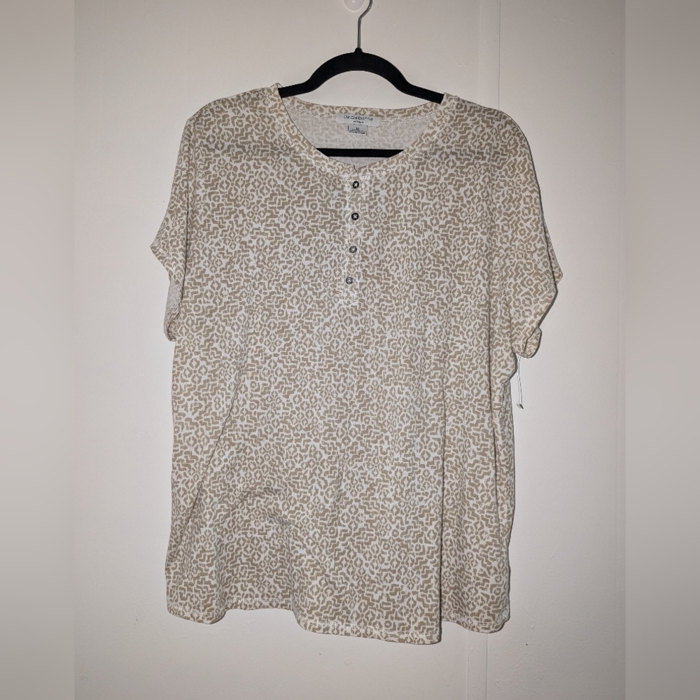 Liz Claiborne Beige Print Blouse